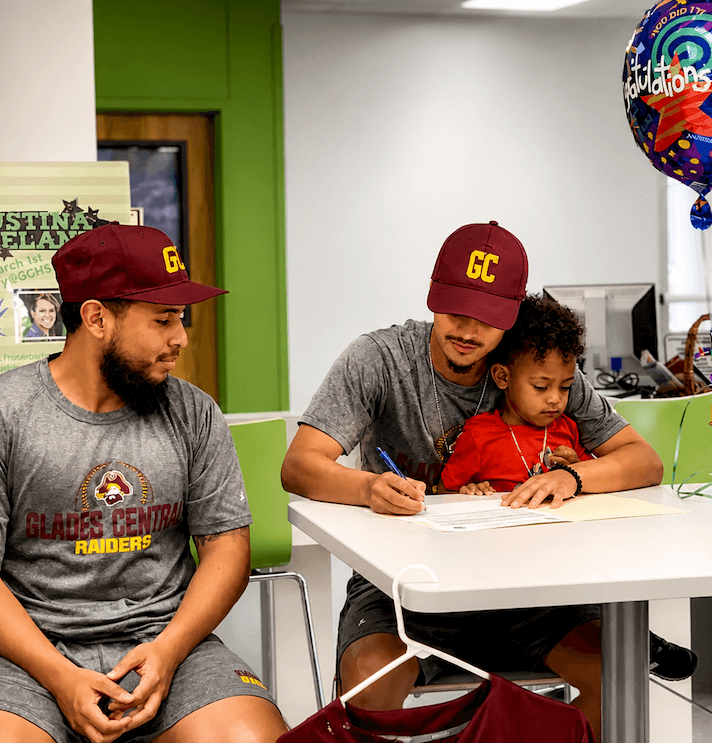 Rene Leon Jr. at a Leon Elite Baseball player signing day